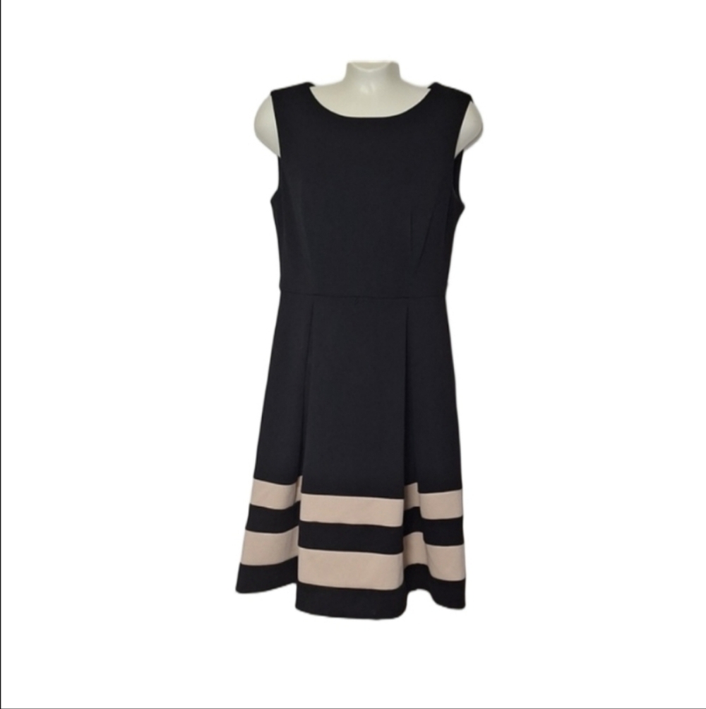 Calvin Klein Black Fit and Flare Midi Dress